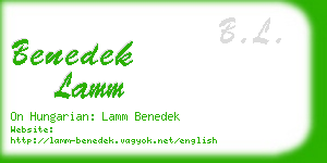 benedek lamm business card
